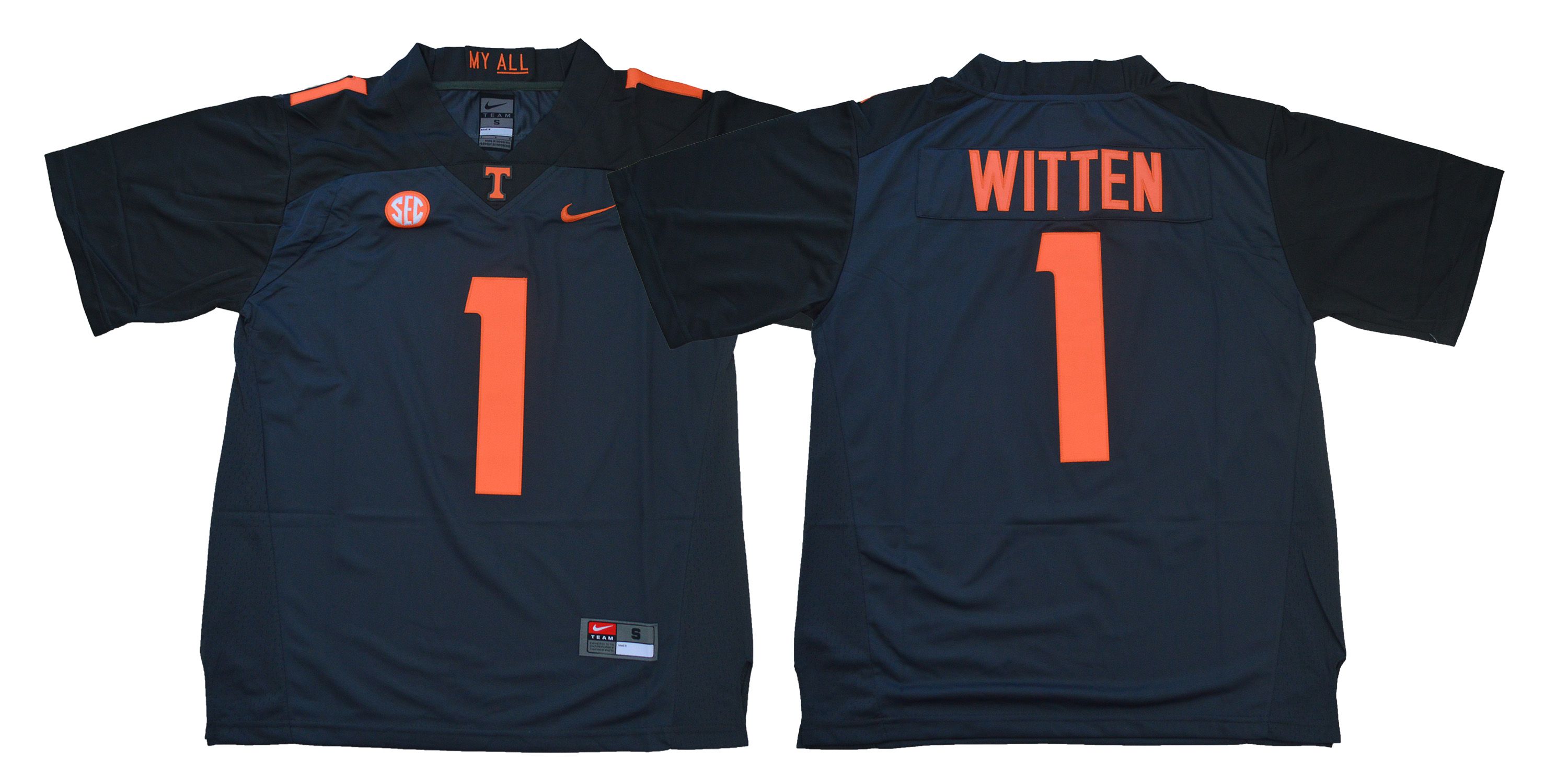 Men Tennessee Volunteers #1 Witten Blue Nike NCAA Jerseys->ncaa teams->NCAA Jersey